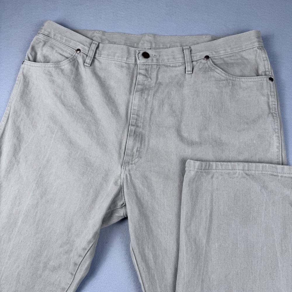 Wrangler Cowboy Cut Jeans 42x34 Tan Wash 13MWZ A001 Original Fit Denim Workwear